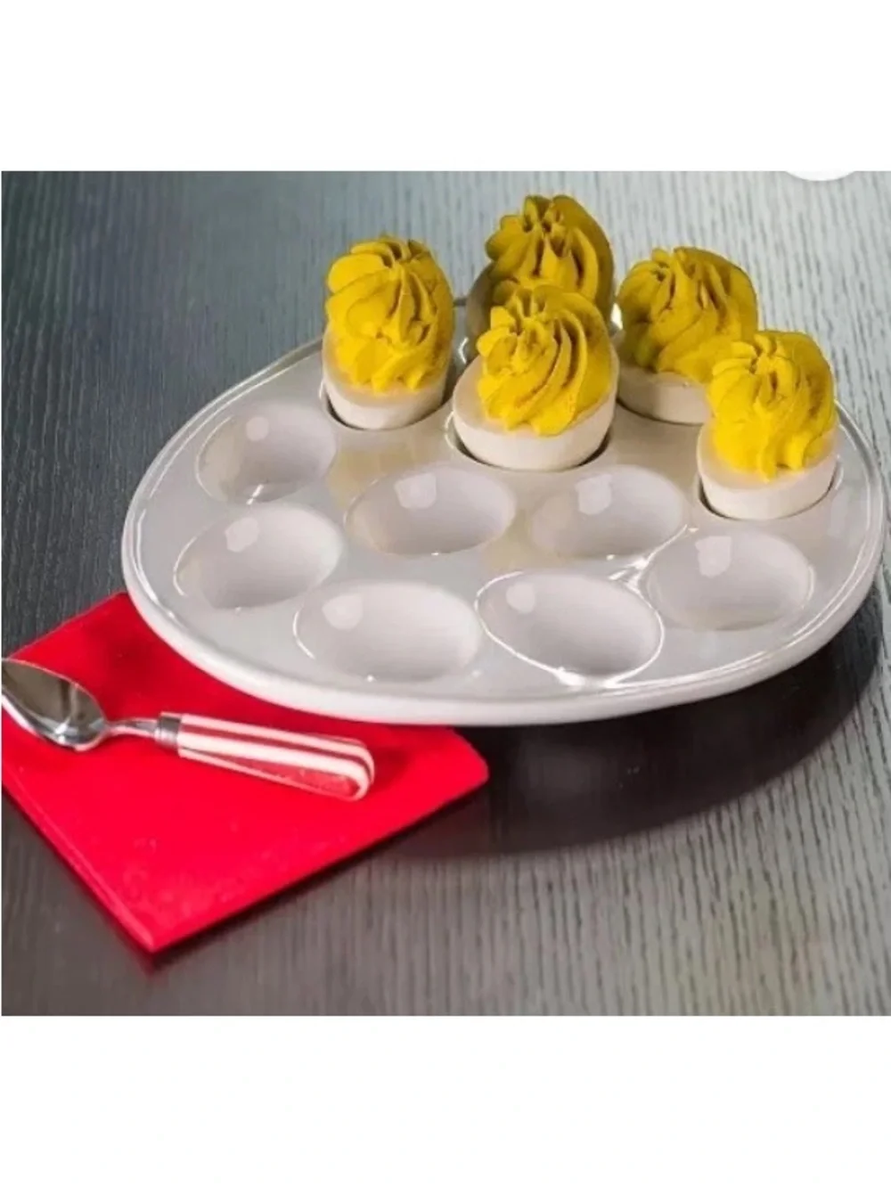 BIA Cordon Bleu White Porcelain Deviled Egg Plate Oval Serving Platter 12 Eggs.